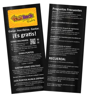 KICKBACK LOYALTY BROCHURES - Spanish