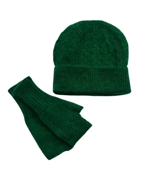 Knitted Beanie and Fingerless Gloves Set