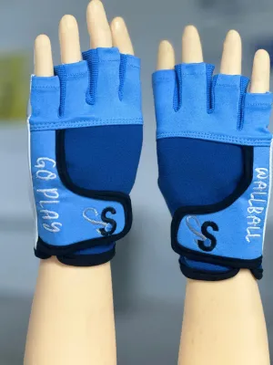 KOTC Pro Gloves Blue Unpadded Palms - Half Fingers