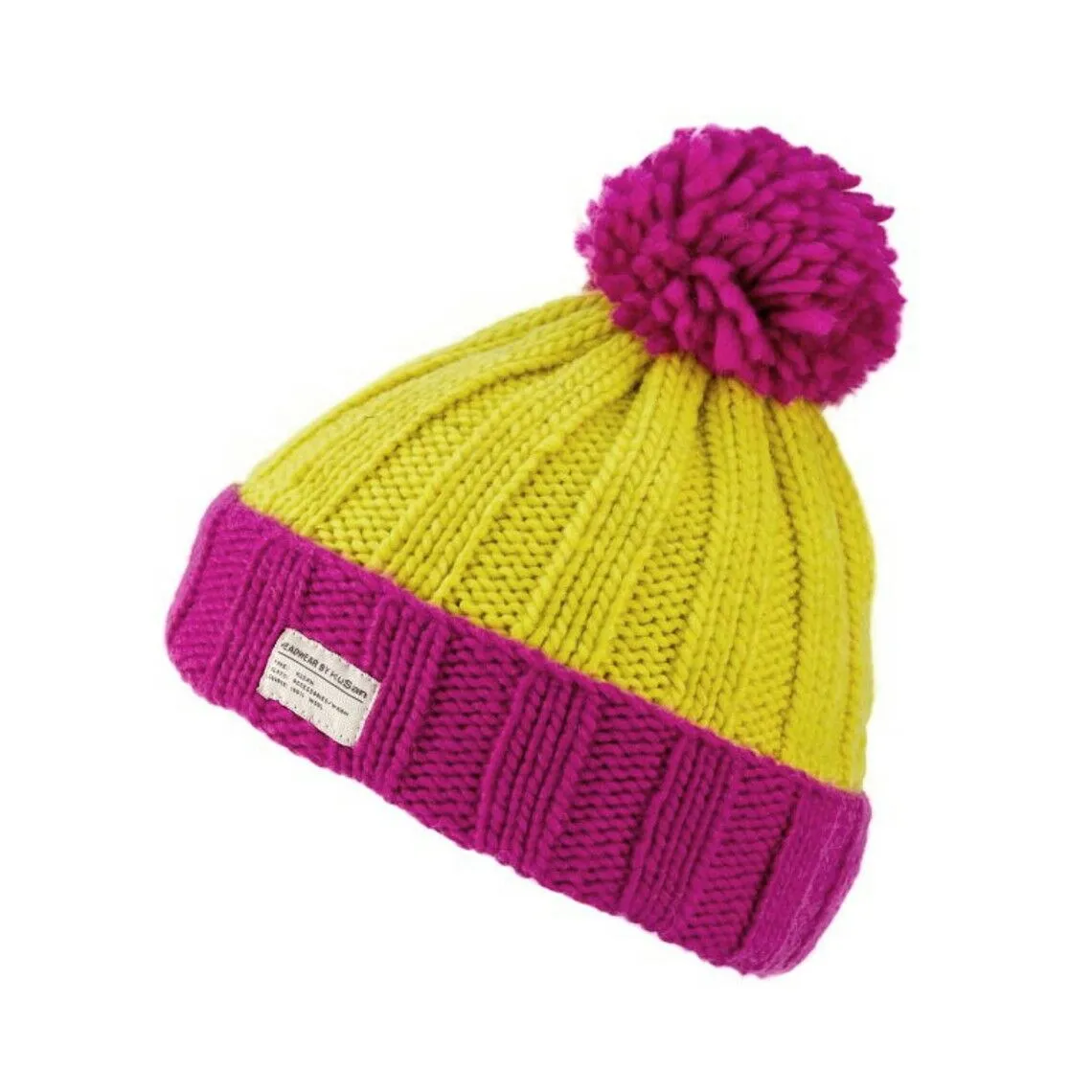 Kusan Moss Yarn Turn Up Bobble Beanie Hat(PK1525)