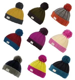 Kusan Moss Yarn Turn Up Bobble Beanie Hat(PK1525)
