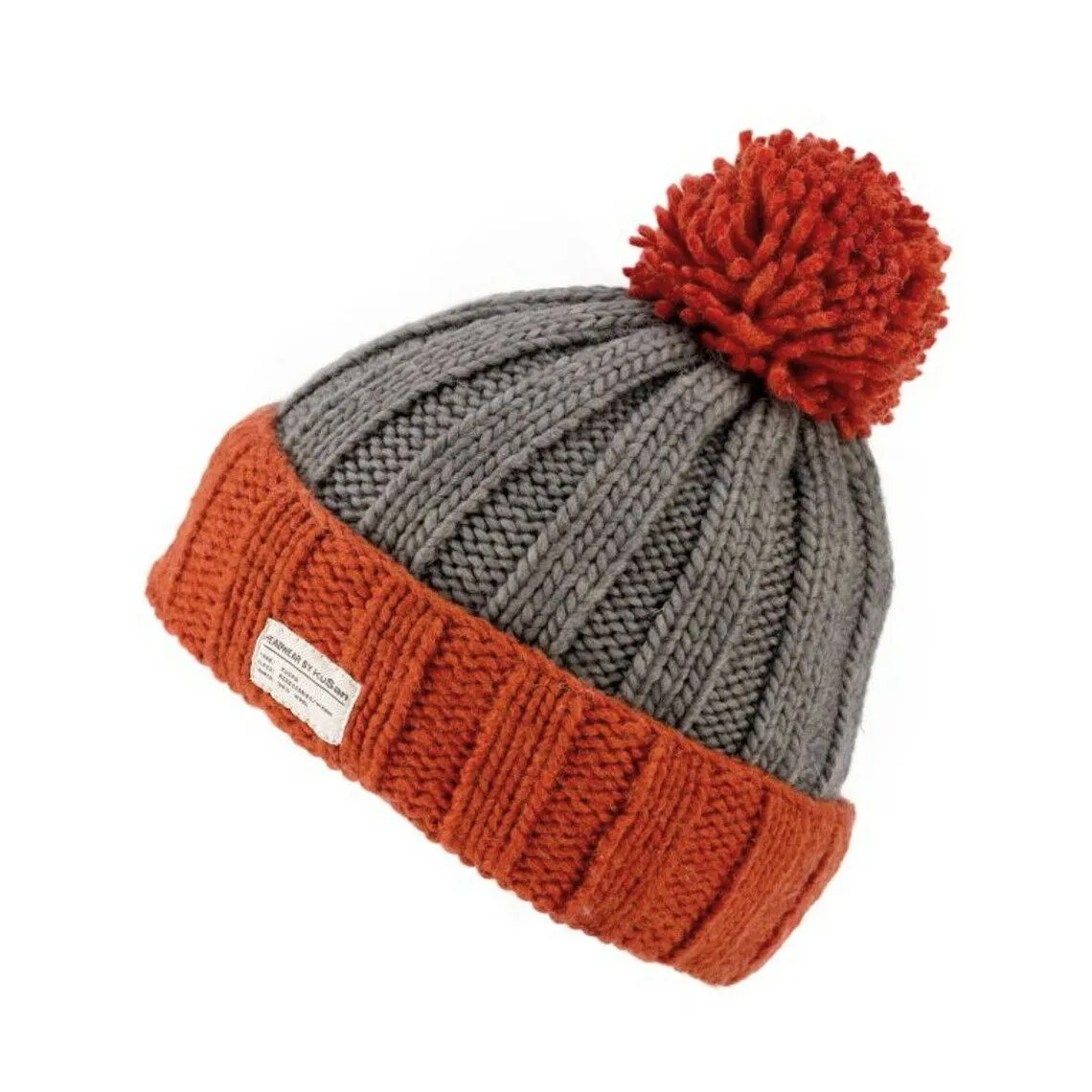 Kusan Moss Yarn Turn Up Bobble Beanie Hat(PK1525)