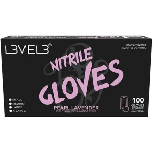 L3VEL3 Nitrile Pearl Lavender Gloves - LARGE / 100 Pack - 4 mil Thickness