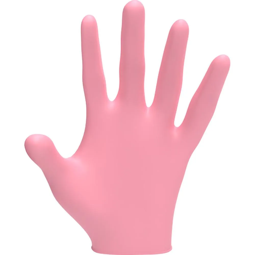 L3VEL3 Nitrile Pearl Pink Gloves - SMALL / 100 Pack - 4 mil Thickness