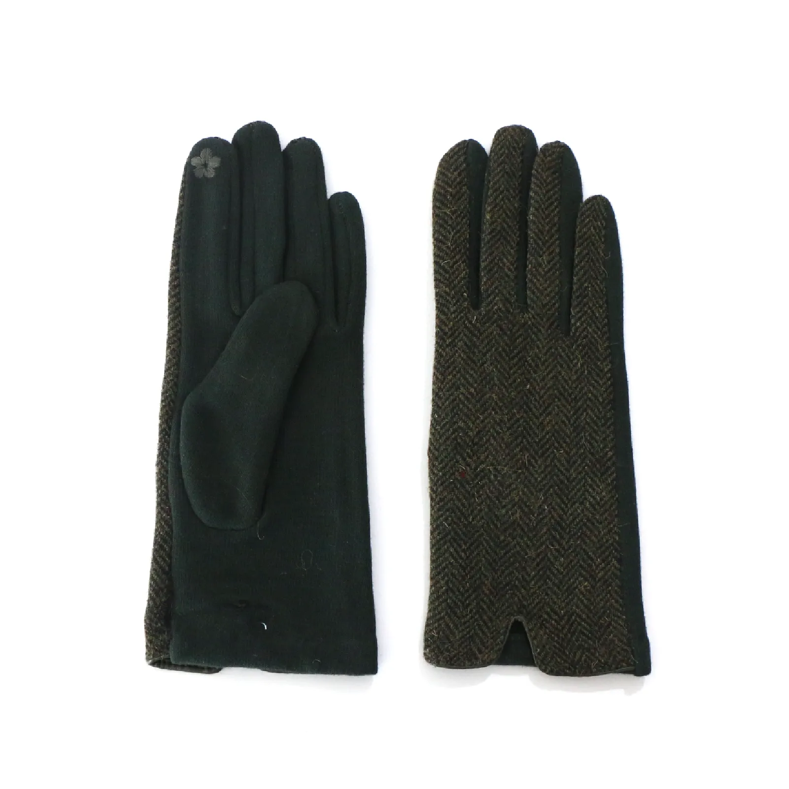 Ladies Tweed Glove Green