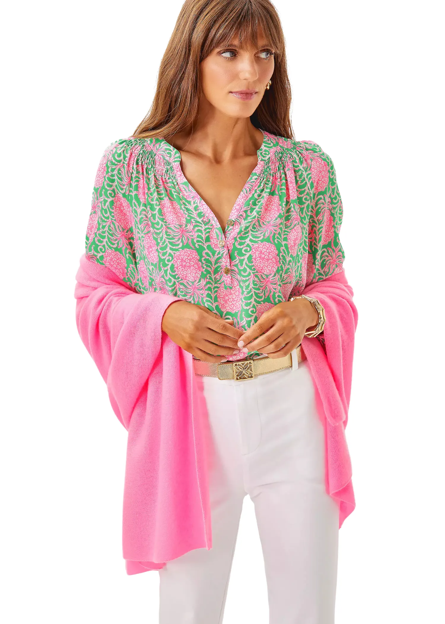LANELLE CASHMERE WRAP - ROUSSEAU PINK