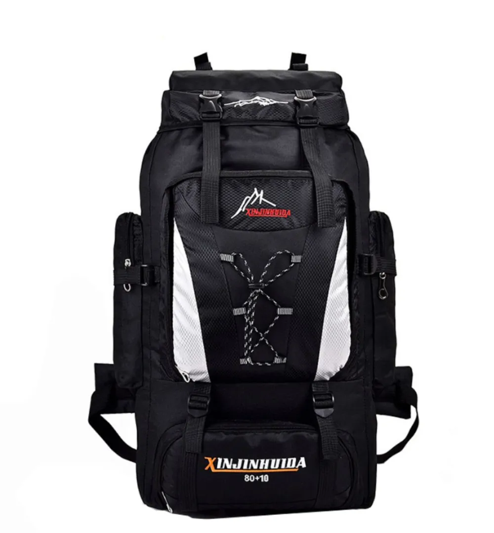 Large Capacity 80L Waterproof Outdoor Hiking Sport Backpack - Black