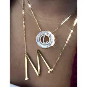 Large Gold Initial Necklace