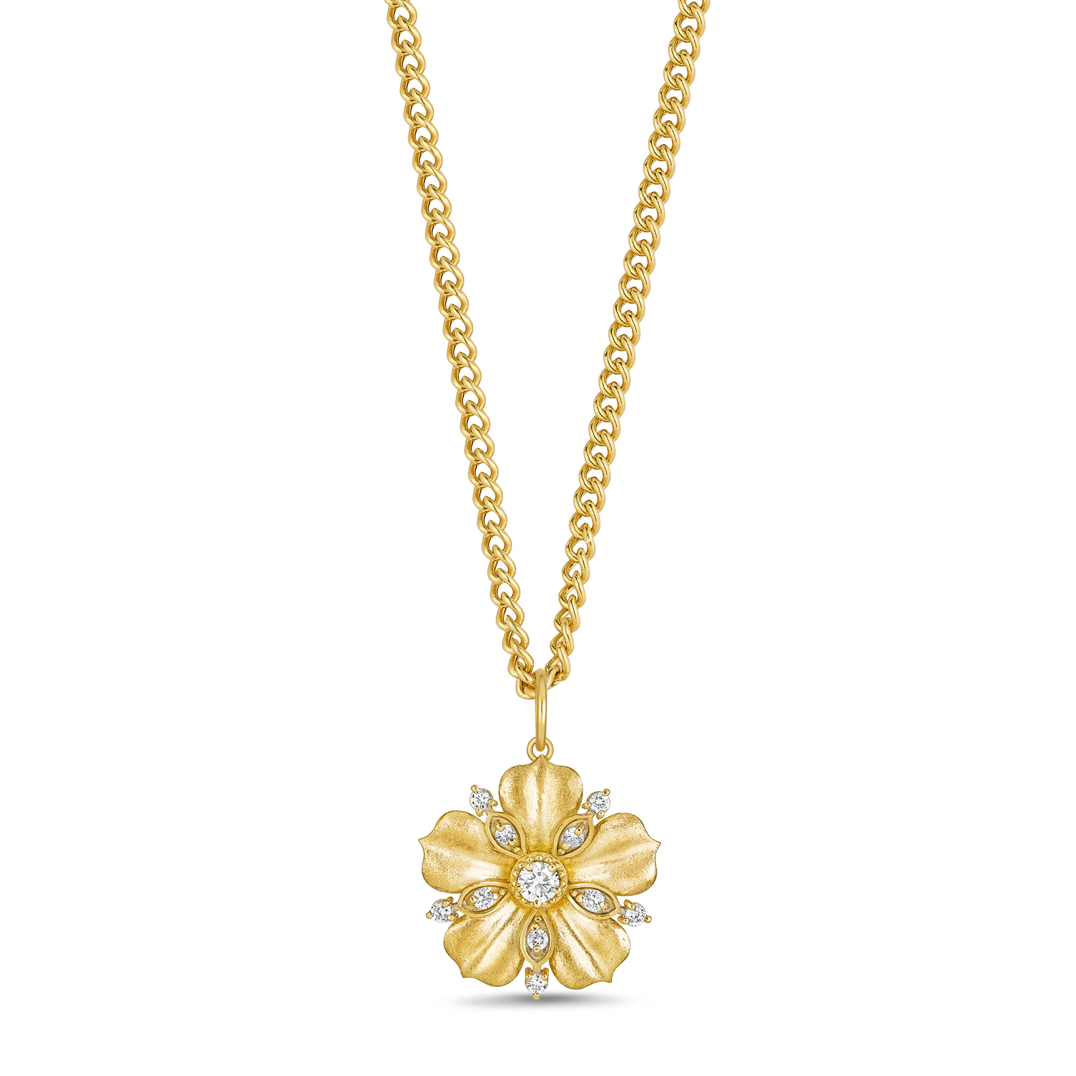 Large Jasmine Bloom Tala Diamond Necklace
