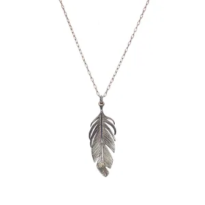 Large Sterling Silver Feather Pendant