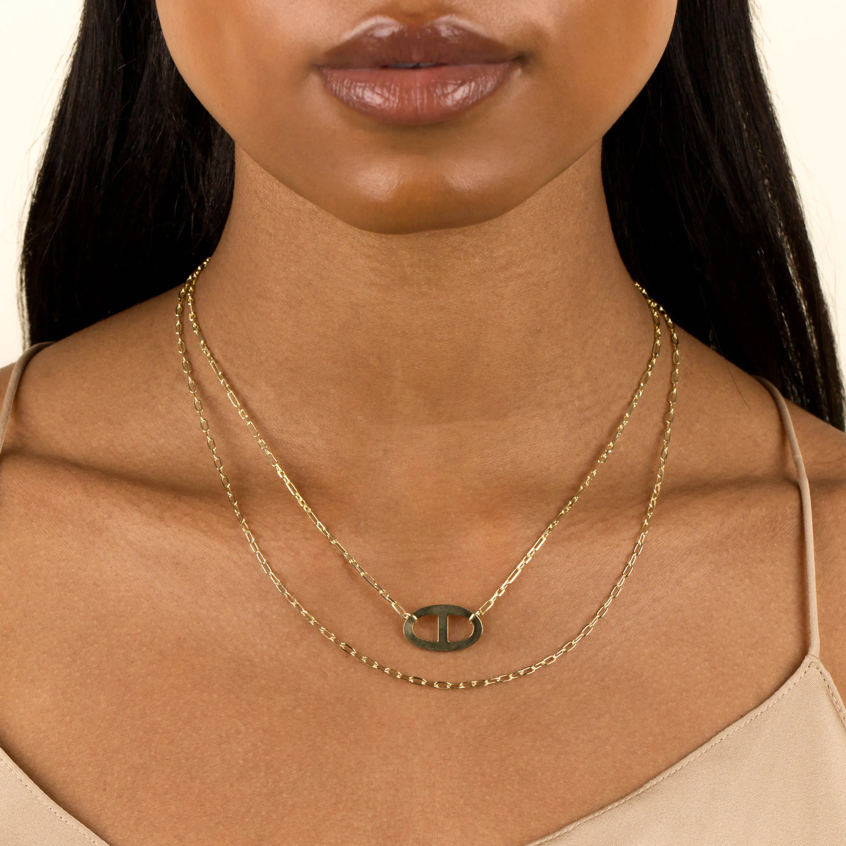 Large Thin Mariner Link Necklace
