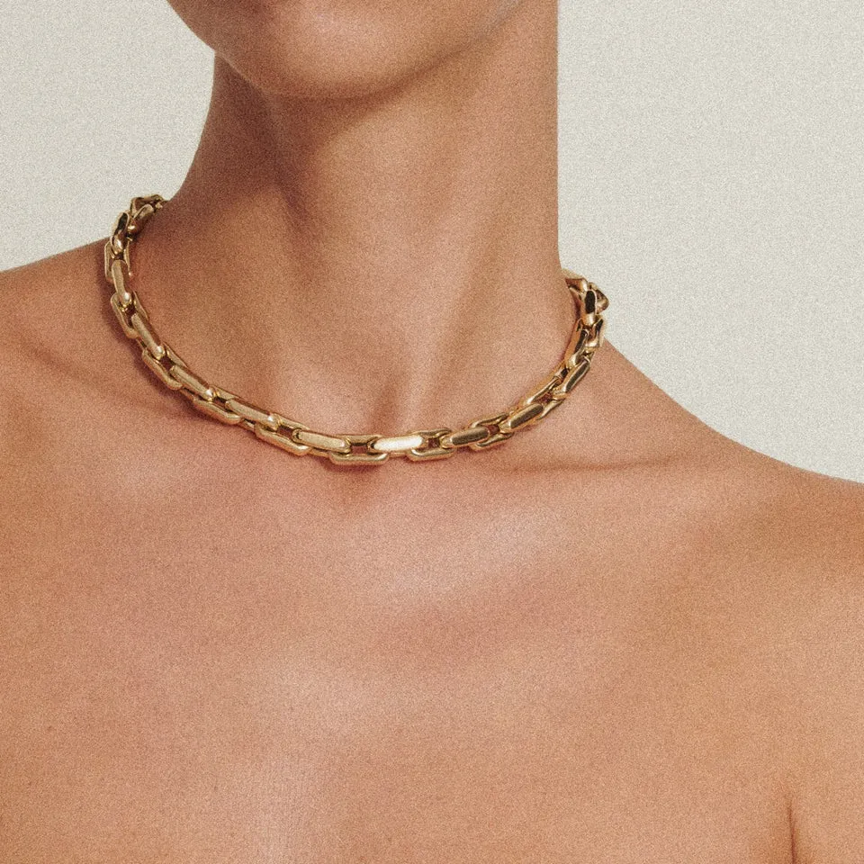 LAUREN - 14K Yellow Gold Small Links Necklace