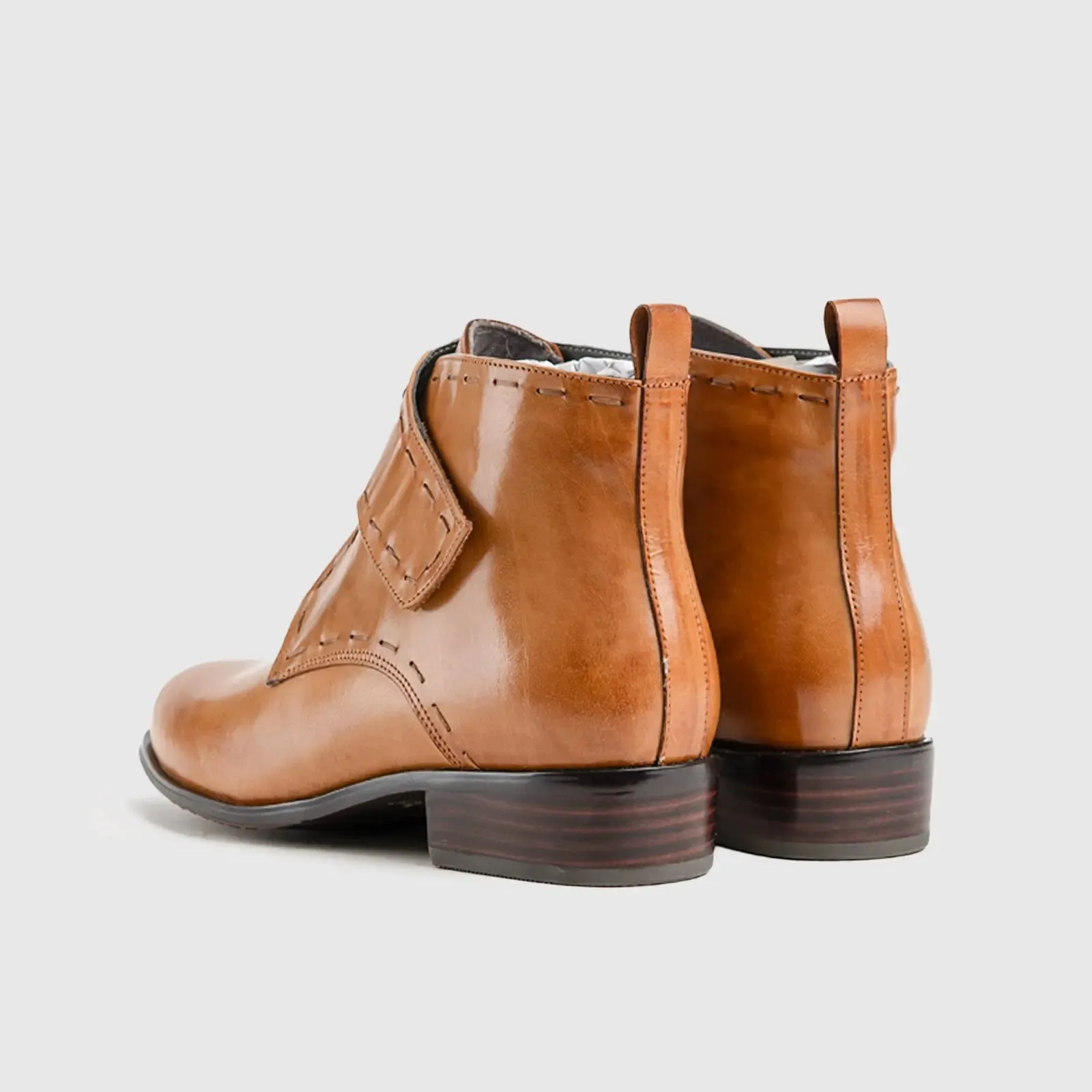 Leather Ankle Boots Brown HA017