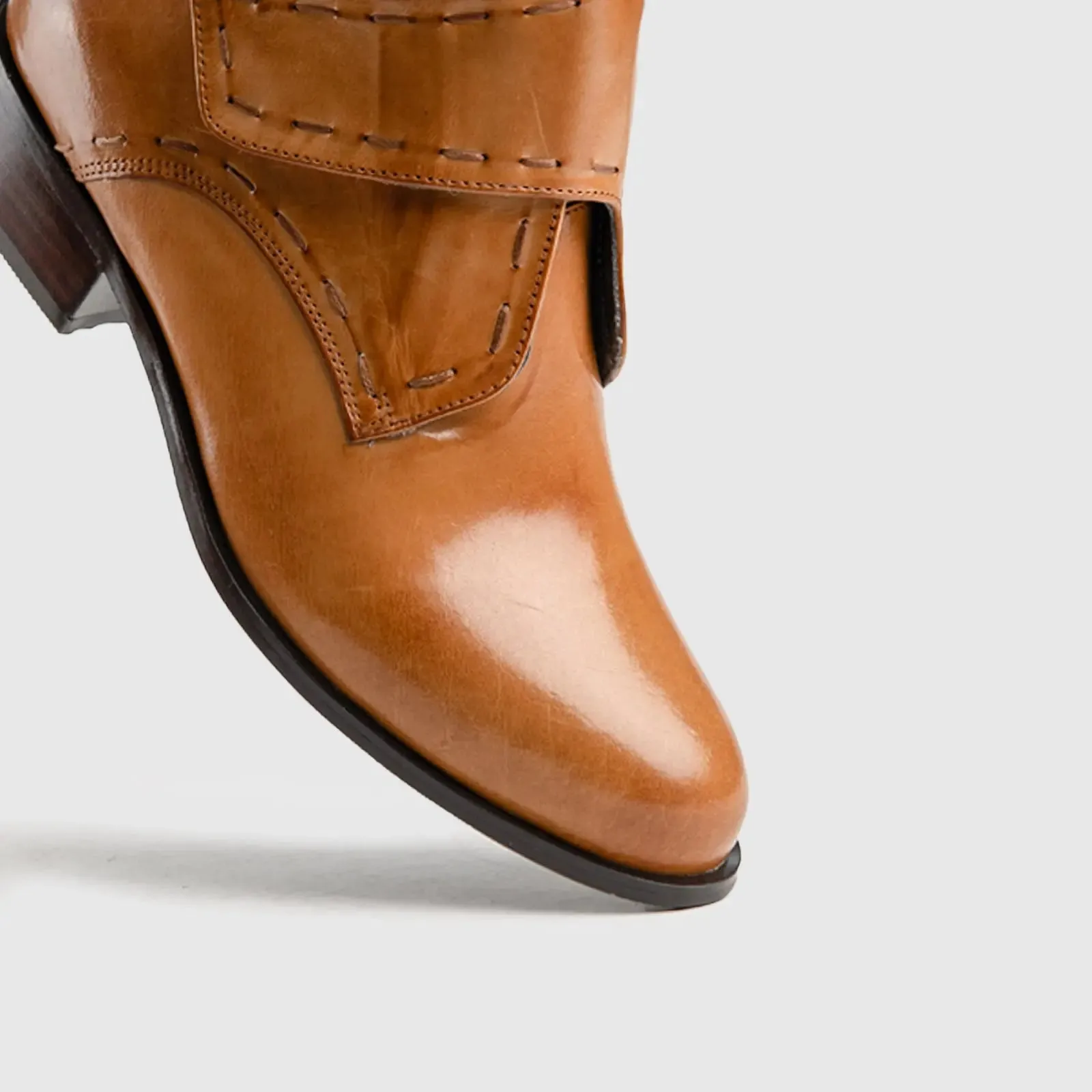 Leather Ankle Boots Brown HA017