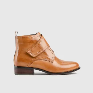Leather Ankle Boots Brown HA017