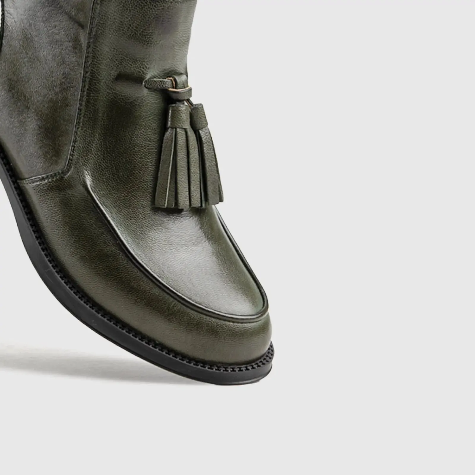 Leather Ankle Boots Green HA019