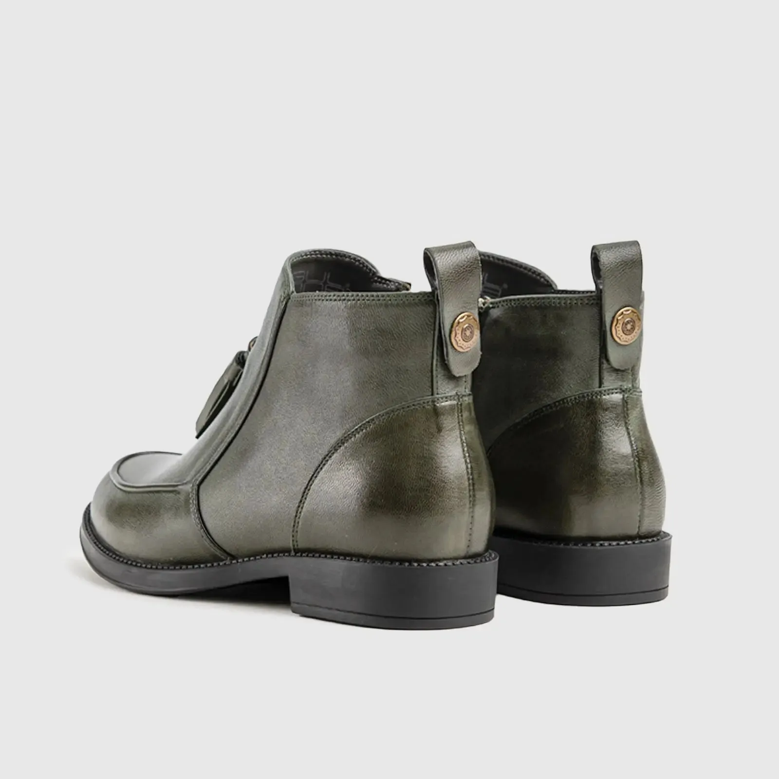 Leather Ankle Boots Green HA019