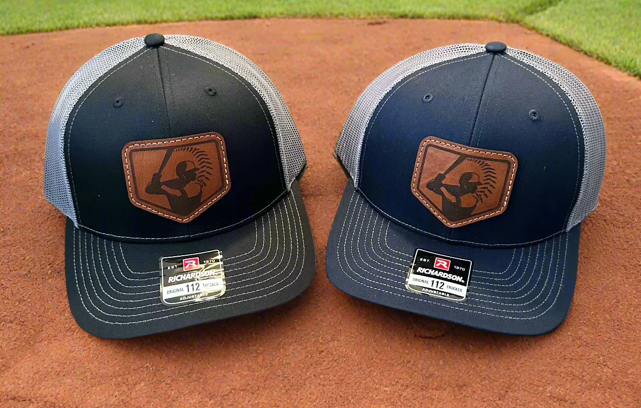 Leather patch custom hats