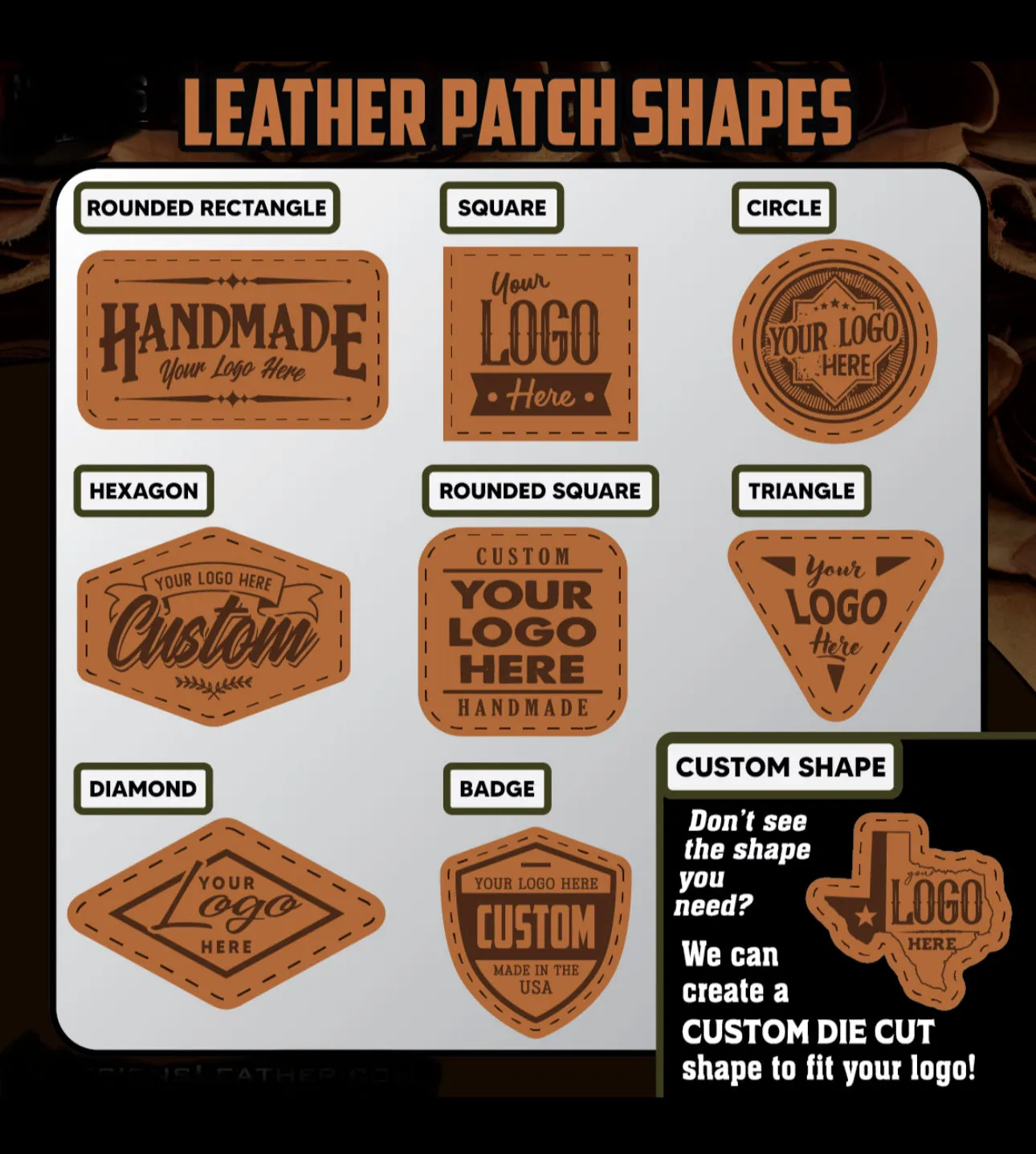 Leather patch custom hats