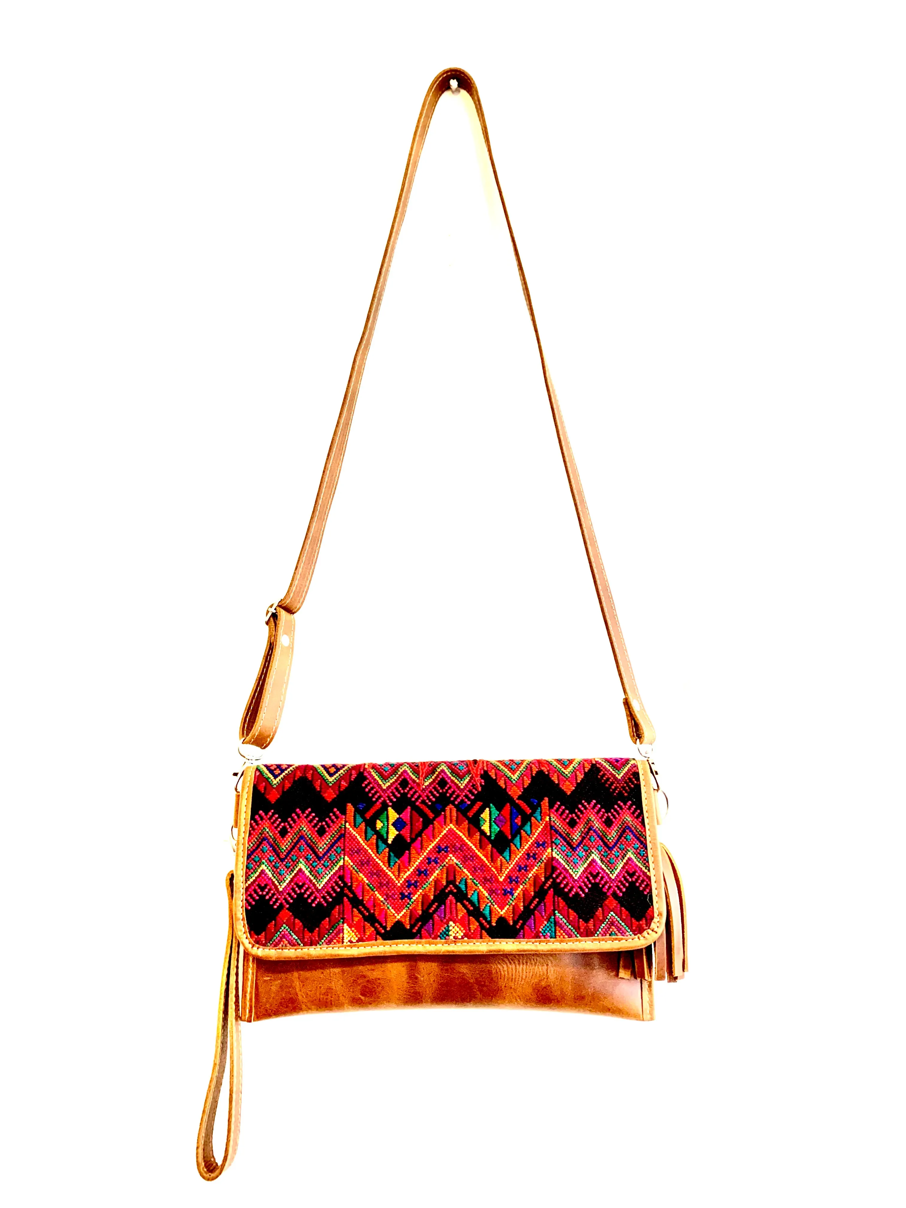 Leather Sling & Clutch with Embroidery