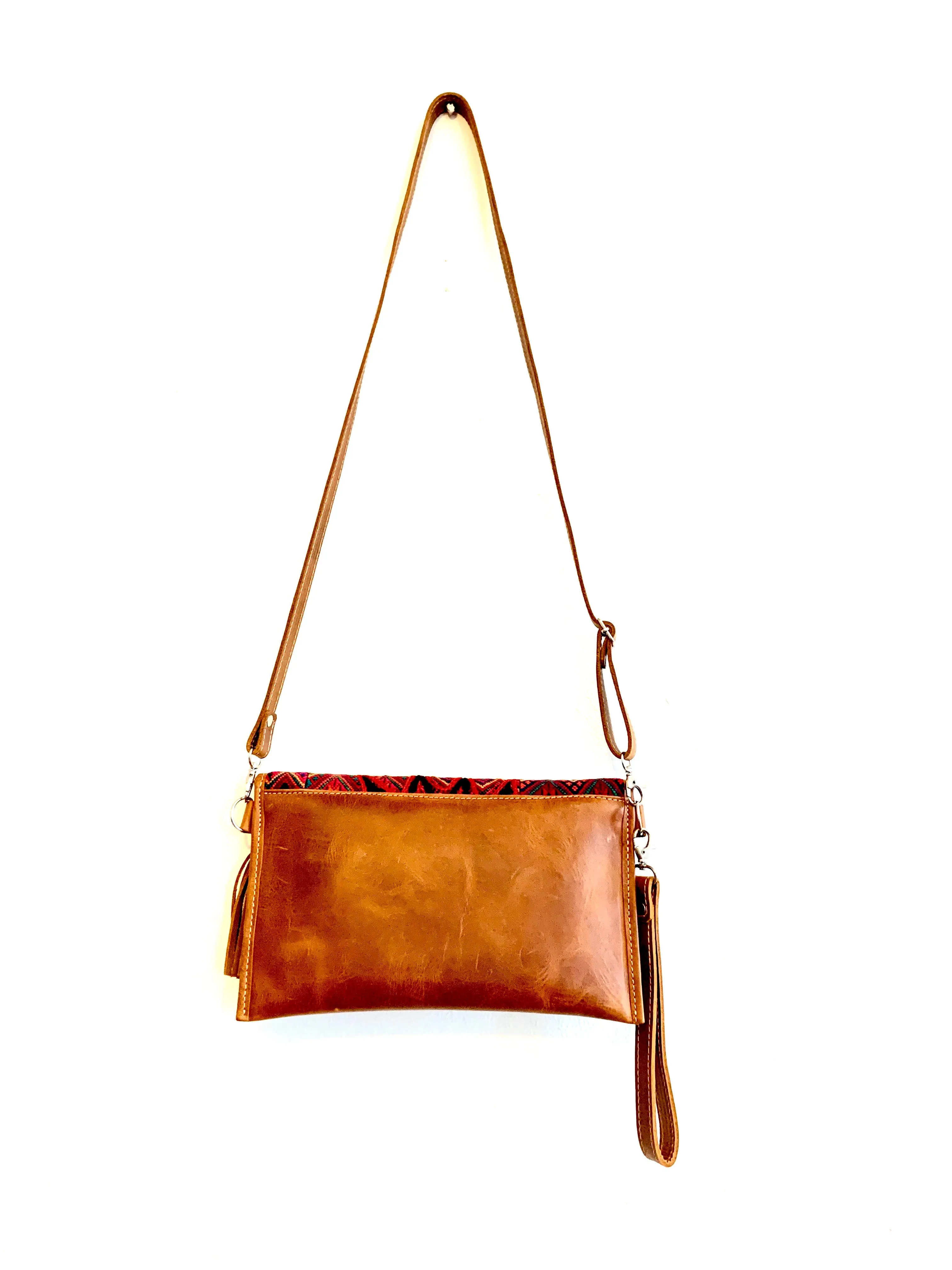 Leather Sling & Clutch with Embroidery