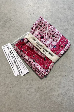 LES BELLES VAGABONDES MINI SILK SCARF AGADIR ROSE PINK