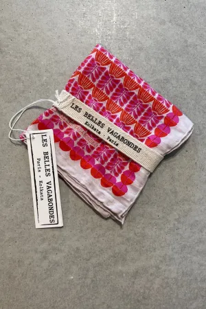 LES BELLES VAGABONDES MINI SILK SCARF OSLO FUCHSIA
