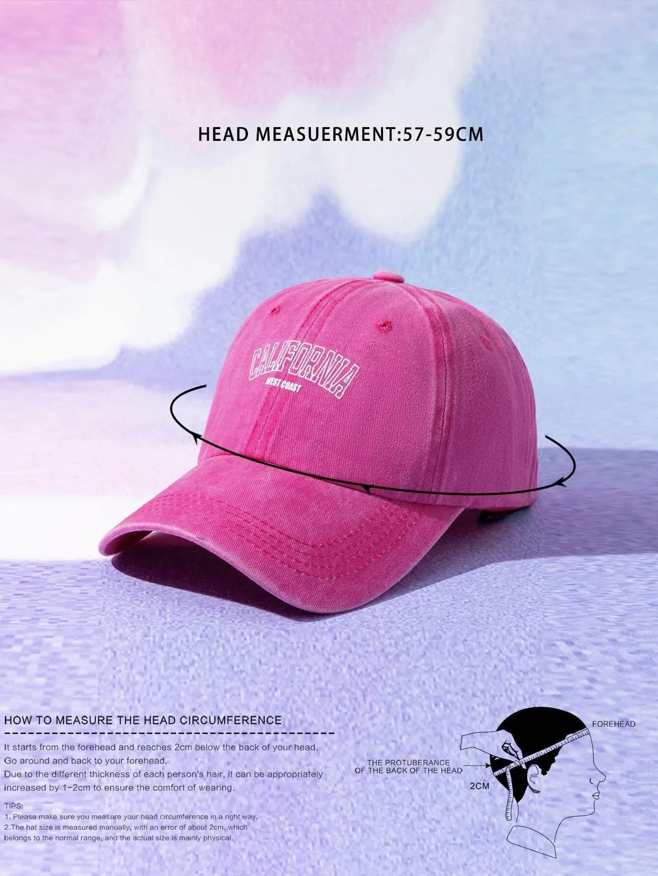 Letter Graphic Baseball Cap - Pink