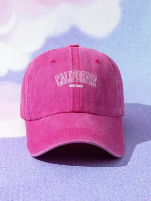 Letter Graphic Baseball Cap - Pink
