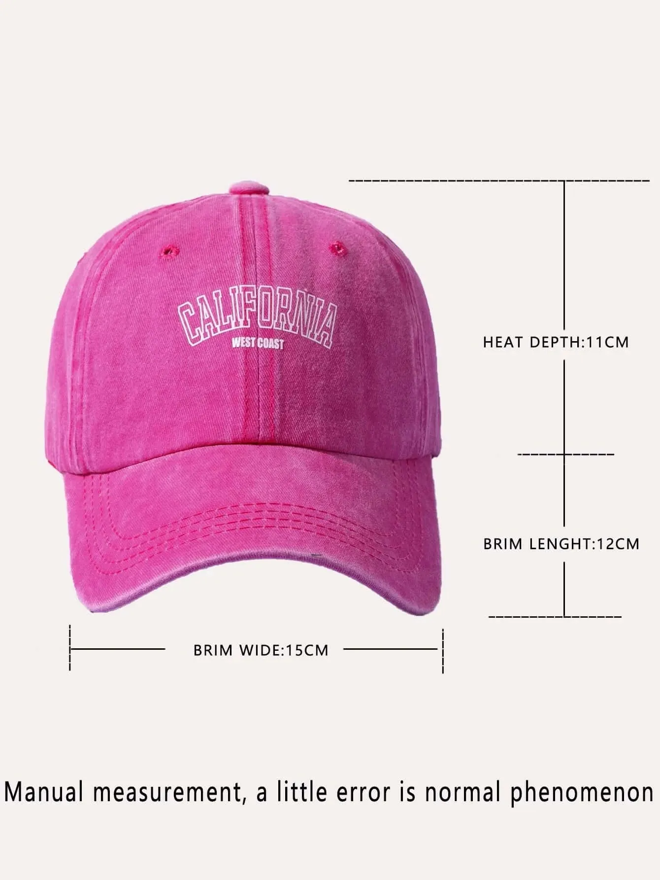 Letter Graphic Baseball Cap - Pink
