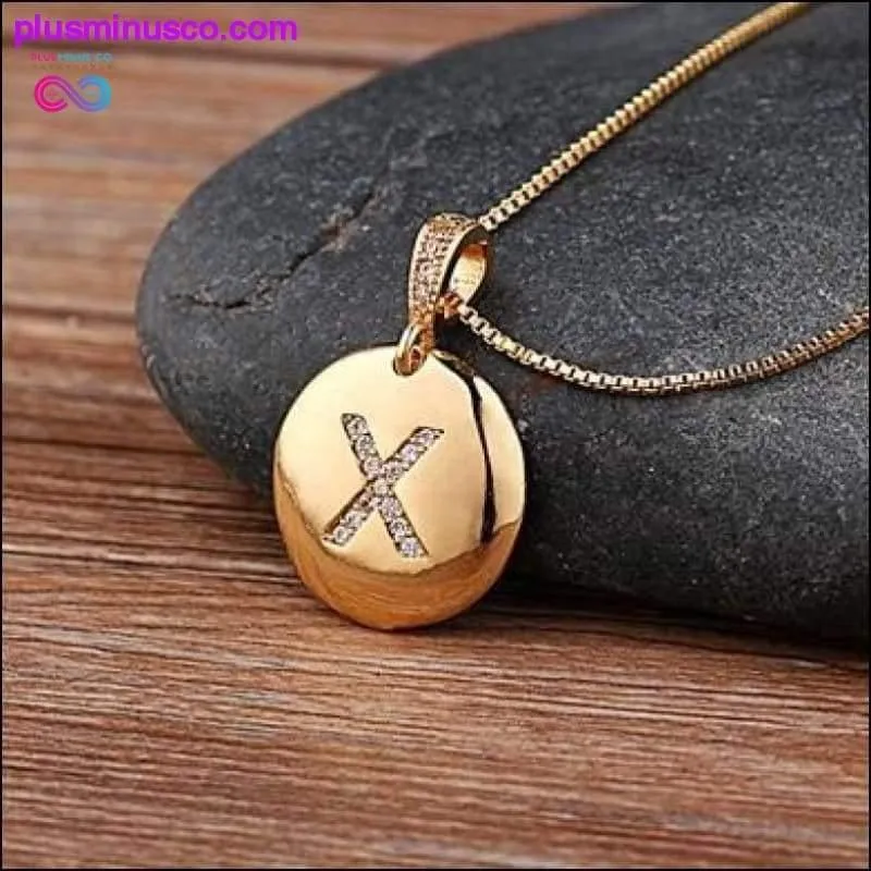 Letter Necklace Gold 26 Letters Charm Necklaces Pendants