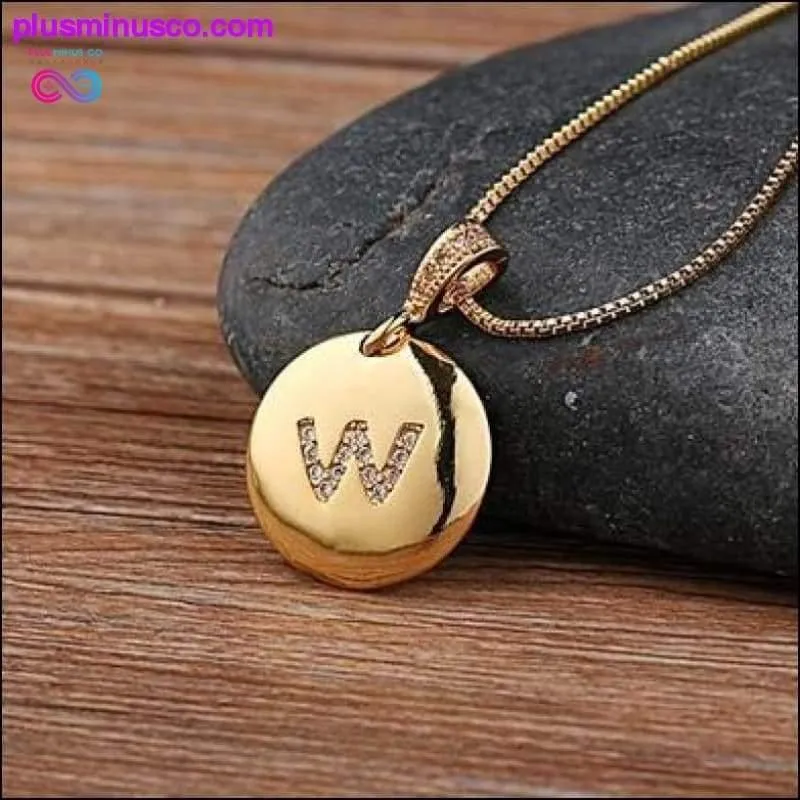 Letter Necklace Gold 26 Letters Charm Necklaces Pendants