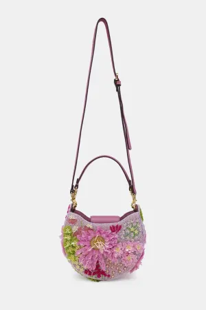 Lilac Embellished Clutch Bag with sling
