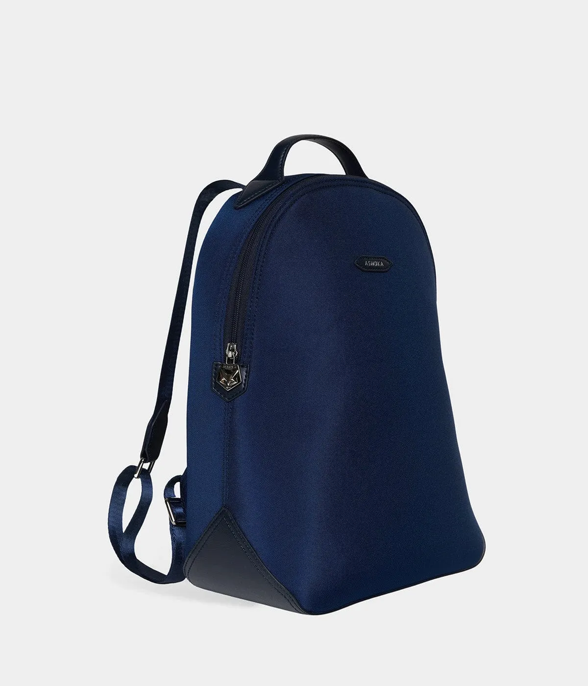 Lively Apple Skin & Recycled Nylon Backpack | Navy Blue