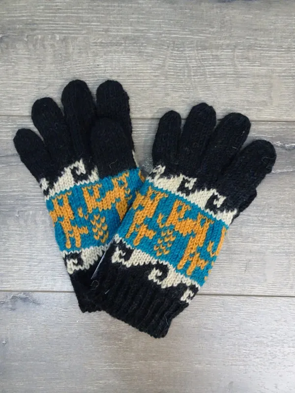 Llama Wool Lined Full Finger Gloves