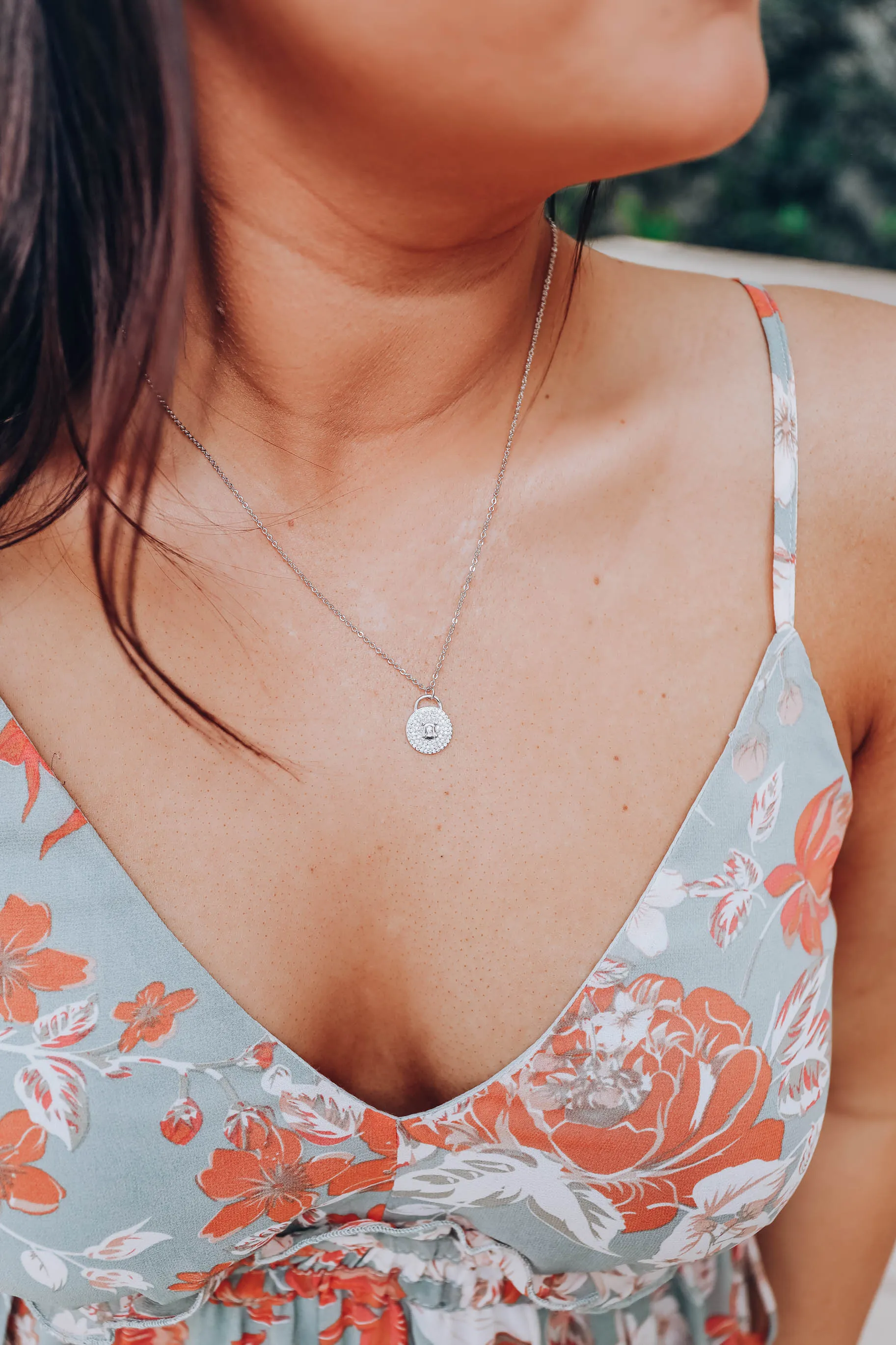 Lock N Key Pendant Necklace by B.b.Lila - Silver