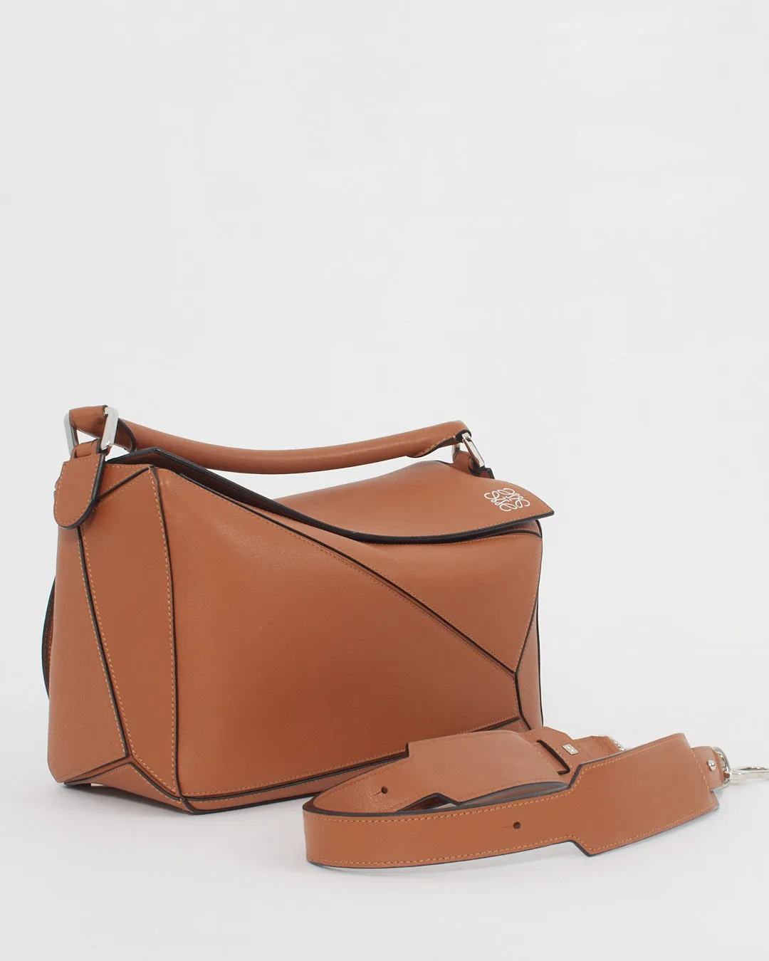 Loewe Tan/Brown Leather Medium Puzzle Bag
