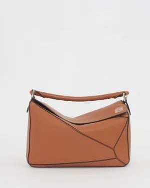 Loewe Tan/Brown Leather Medium Puzzle Bag