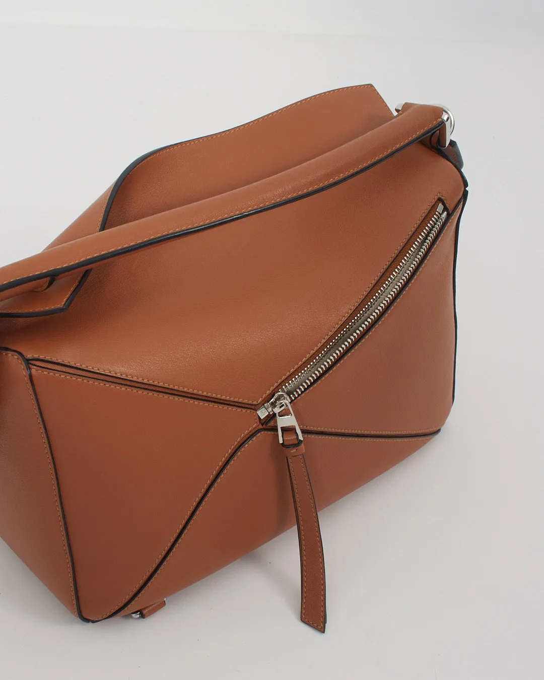 Loewe Tan/Brown Leather Medium Puzzle Bag