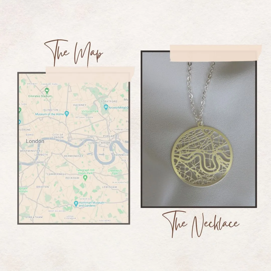 London Silver - City Map Necklace