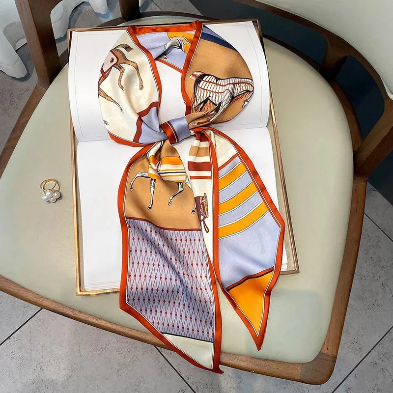 Long Silk Scarf Bag Tie