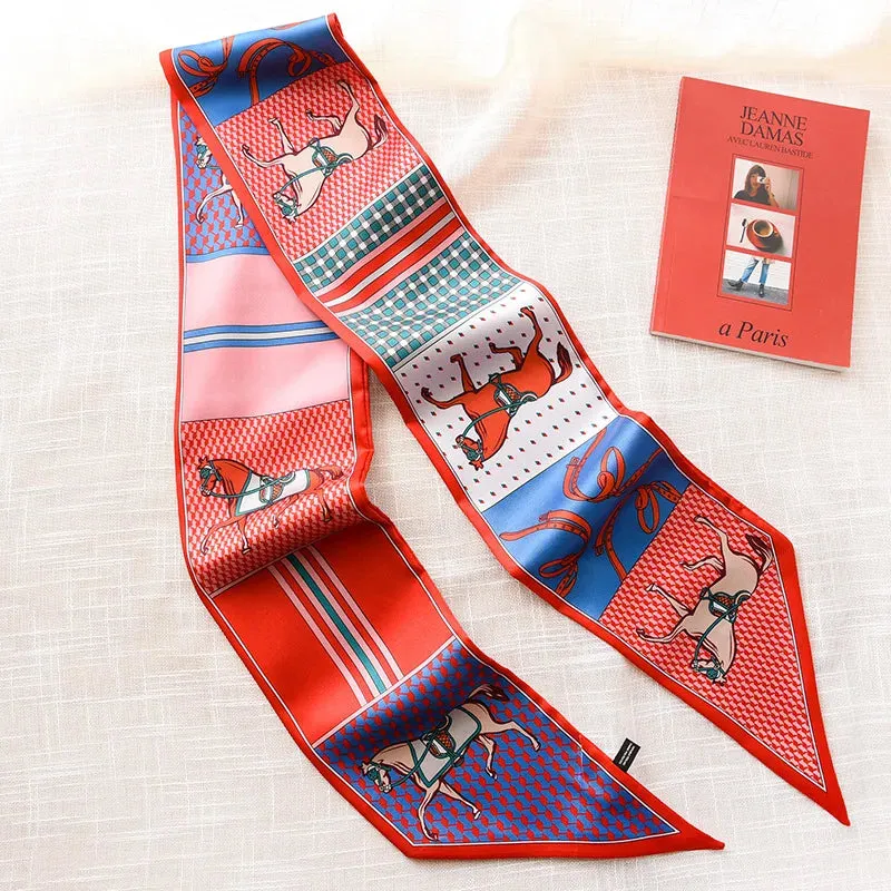 Long Silk Scarf Bag Tie