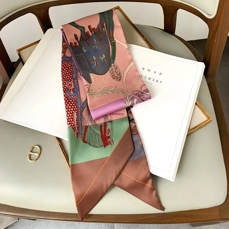 Long Silk Scarf Bag Tie