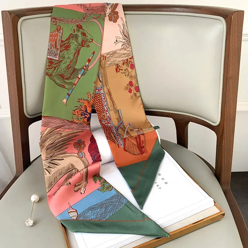 Long Silk Scarf Bag Tie