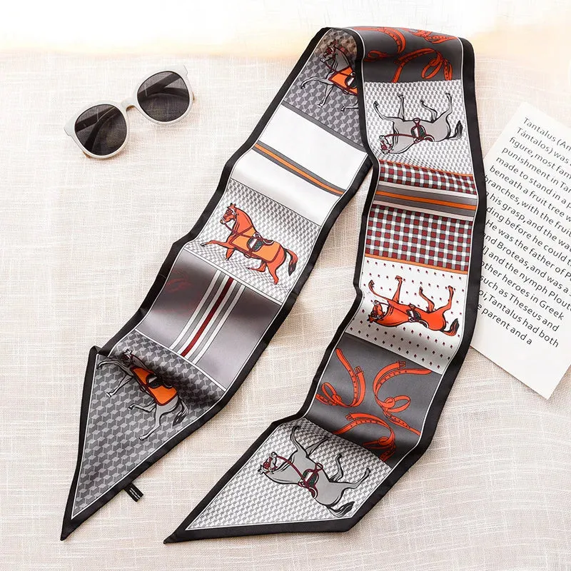 Long Silk Scarf Bag Tie