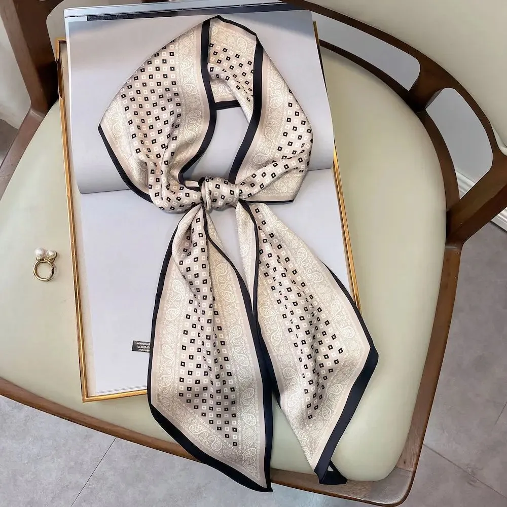Long Silk Scarf Bag Tie