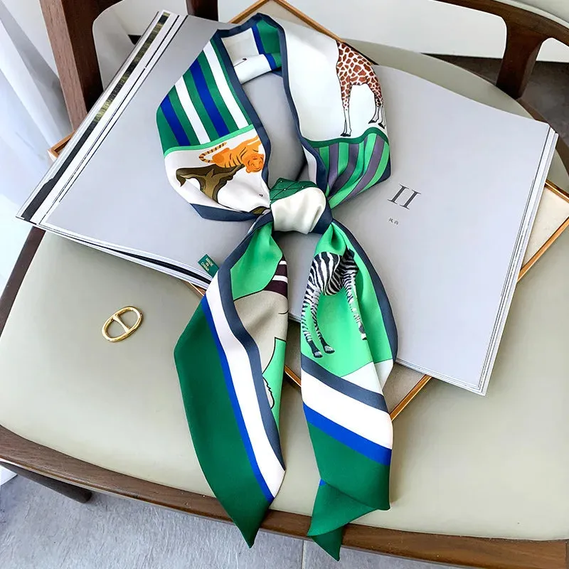 Long Silk Scarf Bag Tie