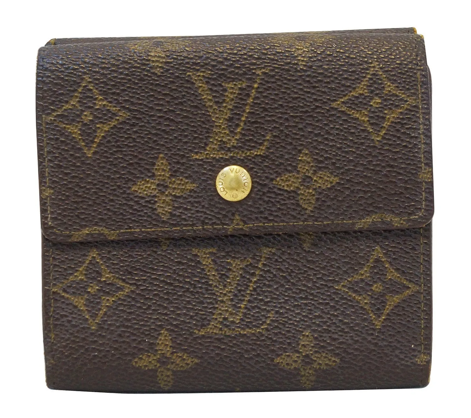 LOUIS VUITTON Brown Elise Bifold Two In One Custom Made Wallet