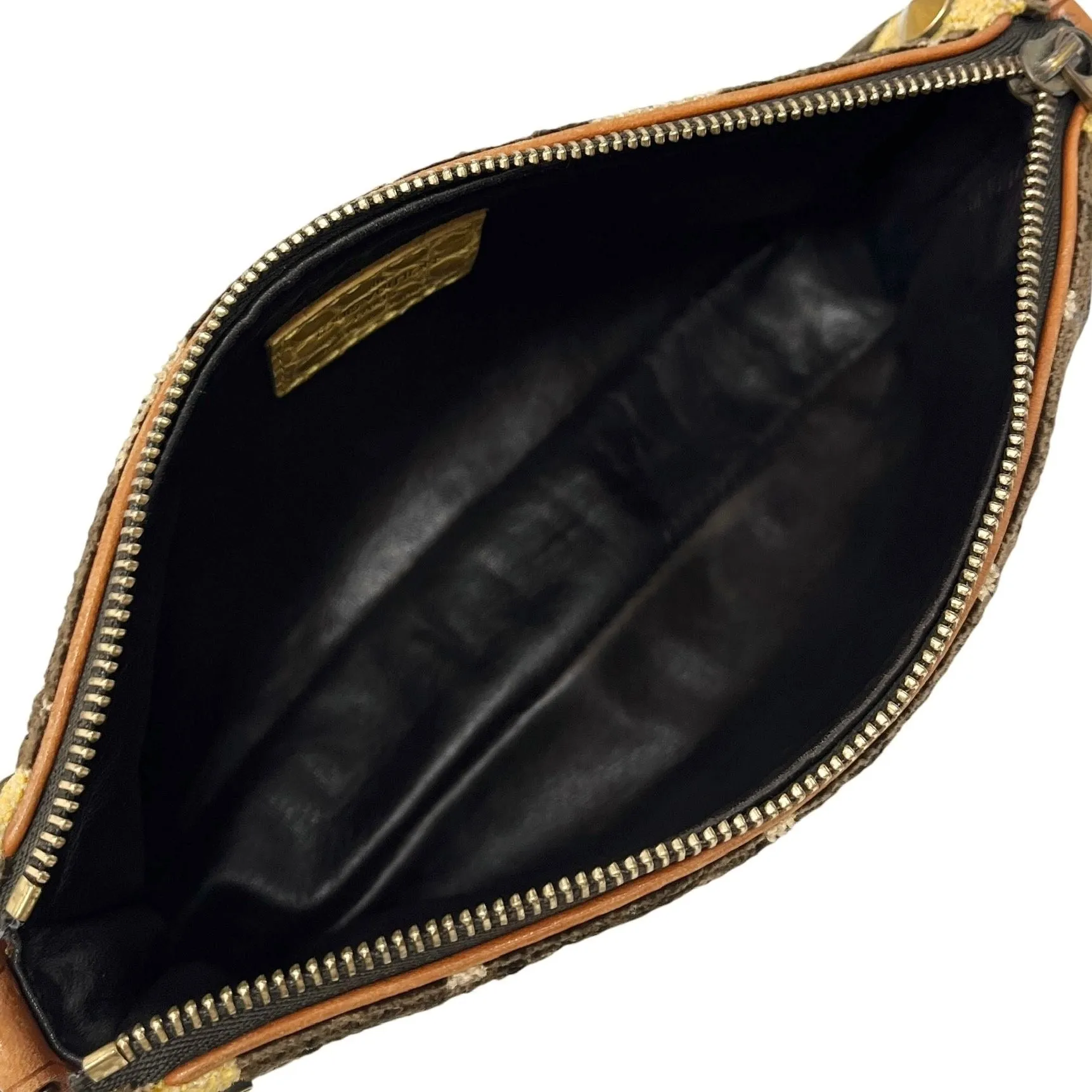 Louis Vuitton Brown Velour Logo Shoulder Bag