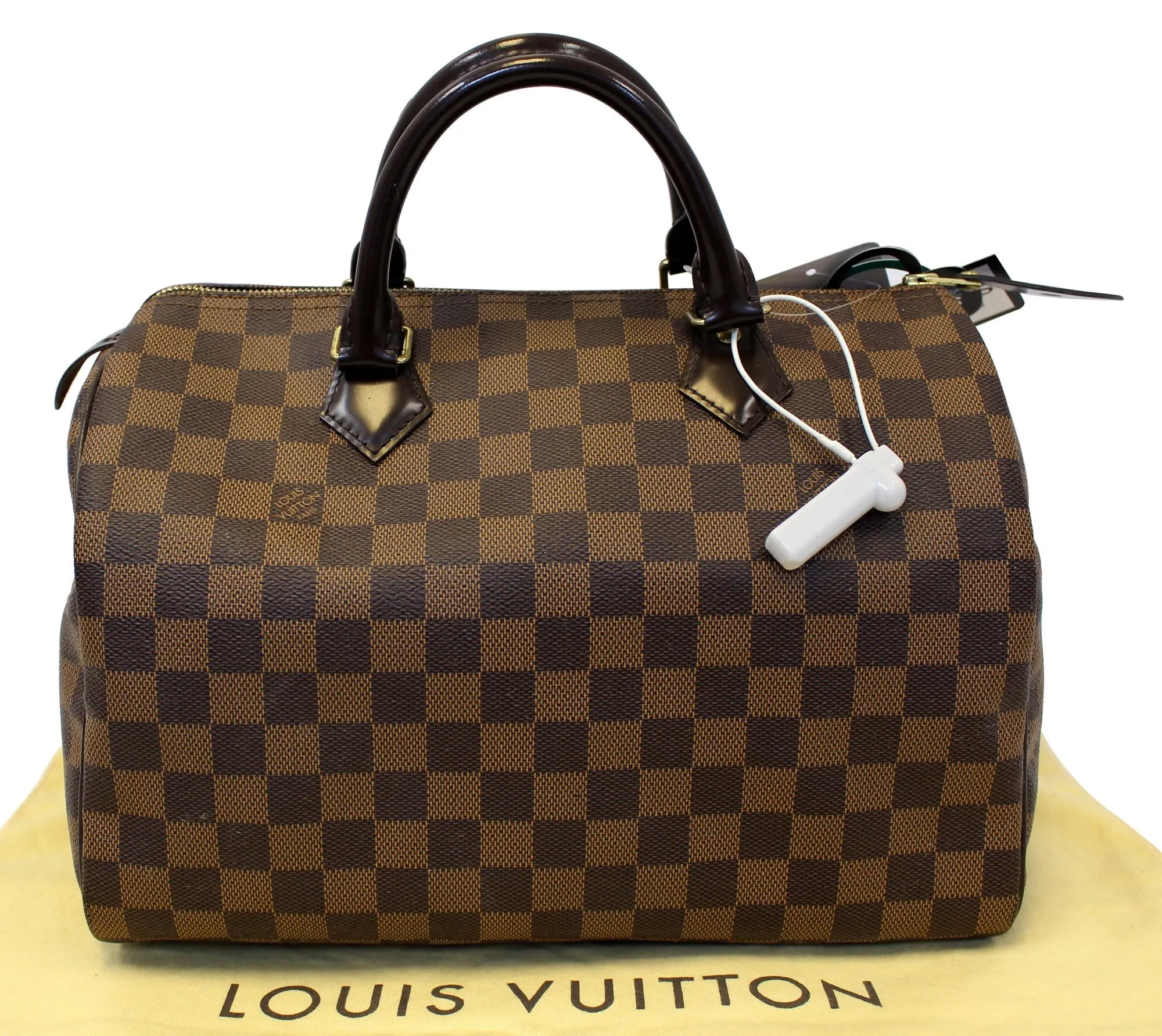 LOUIS VUITTON Damier Ebene Speedy 30 Brown Satchel Bag